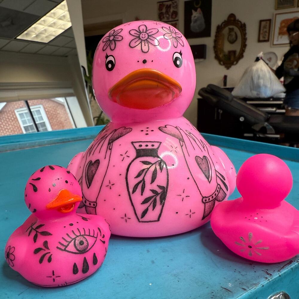Tattooed Rubber Ducky - 6" medium ducks